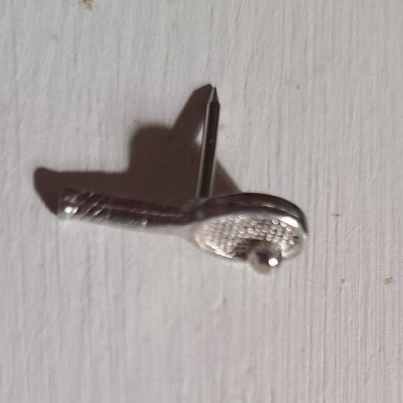 Tennis Racket & Ball Vintage Lapel Pin Tie Tack - Silver Player Coach Racquet Pi - Picture 2 of 4